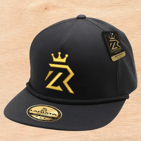 Gorra Negra Fierro Metálico Dorado