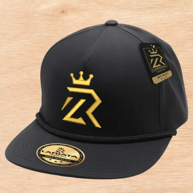 Gorra Negra Fierro Metálico Dorado