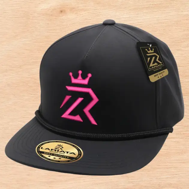 Gorra Negra Fierro Metálico Rosa